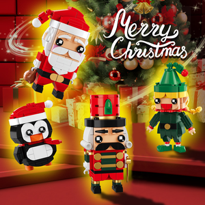 Set <span class=keywords><strong>di</strong></span> Costruzioni Natalizie da 493 Pezzi con Babbo Natale, Pinguino, Schiaccianoci e Elfo - Giocattolo Costruibile Fai-da-te 4-in-1 per Bambini - Product Image 4