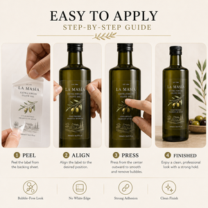 Etiquetas Personalizadas Transparentes para Aceite de Oliva, Resistentes al Agua y al Aceite, en Rollo, para Botellas de Vidrio, Empaques de Alimentos, OEM, ODM, con Logotipo <span class=keywords><strong>QR</strong></span> - Product Image 5