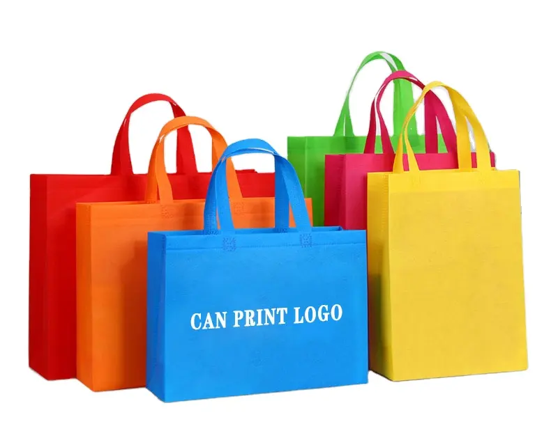 Sacolas de compras em tecido não tecido dourado reutilizáveis personalizadas, sacolas recicláveis para roupas, logotipo impresso personalizado