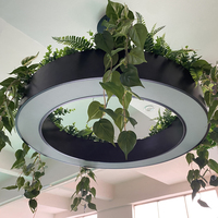 Lustre moderne à LED créatif pour bureau, suspension décorative en fer avec plantes vertes suspendues, luminaire d'intérieur à intensité variable bicolore