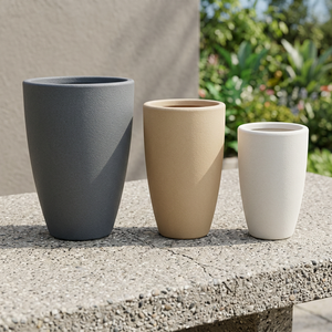 Pot de fleurs moderne en plastique, prix d'usine, vente en gros, jardinière haute pour sol, jardin, maison, bureau, salon, intérieur, extérieur, décoration - Product Image 2