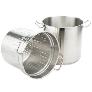 Olla para Pasta de Diseño Moderno 2025 con Cuatro Compartimentos, Tapa con Colador, Hervidor para Pasta y <span class=keywords><strong>Vaporera</strong></span> para Verduras, Hecha de Metal - Product Image 6