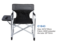MEUBLES RV Vente en gros Chaise pliable confortable à cadre en aluminium Chaise de directeur de camp pliante avec table d'appoint