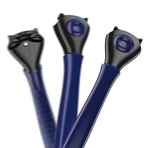 Rasoir en plastique en caoutchouc souple à bas prix Manche droit Rasoir à 5 lames pour hommes - Product Image 5