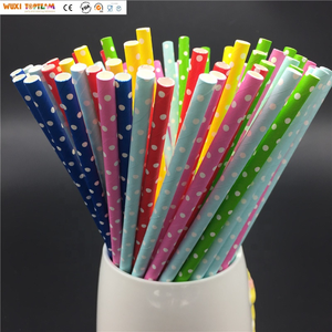 Pajitas de papel a rayas biodegradables ecológicas, pajitas de colores desechables para beber - Product Image 1