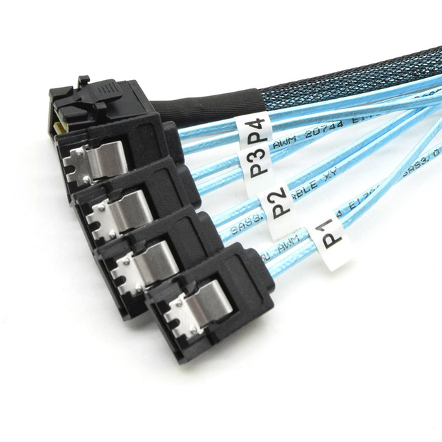 SFF-8643 to 4 SATA Data Transmission Cable Mini SAS HD 36P Server Connection Cable