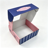 Boîte d'expédition en carton ondulé personnalisée avec fenêtre transparente en PVC, finition pailletée, cadre photo imprimé sur mesure, emballage portable gratuit