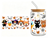 Autocollants de transfert UV DTF à thème artistique Kawaii pour gobelets, autocollants de transfert intégral pour verres de 16 oz, décoration de bouteilles et gobelets, vente en gros