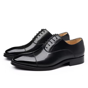 Chaussures habillées Oxford en cuir véritable à bout pointu, à lacets, couleur unie, pour le bureau et la carrière, pour hommes, toutes saisons - Product Image 3