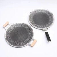 Plat à pizza en acier inoxydable triple épaisseur 316 de 34 cm, poignée pliable, écologique, qualité alimentaire, nid d'abeilles, antiadhésif, métal, pour cuisinière à gaz et à induction