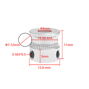 HINTONDA 3D เครื่องพิมพ์อิงค์เจ็ท หัวฉีดเกียร์ทองเหลือง 8 มม.เส้นผ่านศูนย์กลาง 12 มม.ความยาวสำหรับ Creality Ender3 CR10 MK7 MK8 UM2 BMG - Product Image 2