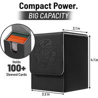 Boîte de rangement rigide pour cartes, capacité 100 cartes Magic TCG à double protège-poche, avec 1 compartiment de rangement pour toploaders