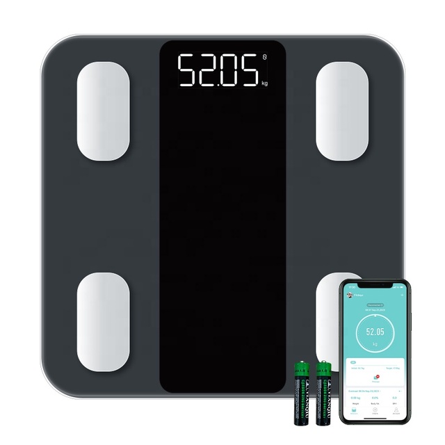 Hot Selling Smart Mini Body Fat Scale Blue Tooth Enabled Personal Electronic Weighing Scales ABS Plastic LED OEM Customizable