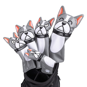 PLAY <span class=keywords><strong>EAGLE</strong></span> 2023 nuevo diseño lindo perro Animal <span class=keywords><strong>Golf</strong></span> cabeza de madera cubre PU cuero impermeable Headcover OEM Driver Fairway Hybrid UT - Product Image 6