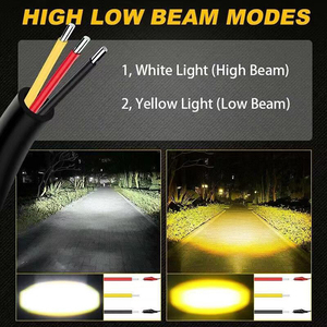 Focos LED de doble color superbrillantes de 3 pulgadas, 200W, faro antiniebla, accesorio para motocicleta, <span class=keywords><strong>4x4</strong></span>, coche, camión, coche, SUV, ATV, 24V, 12V - Product Image 6