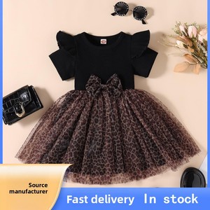 Completo Estivo per Bambine Europee e Americane, Maglietta a Costine in Cotone a Maniche Corte e Gonna, Abito per Bambine - Product Image 3