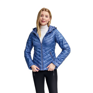 HDJ Giacca trapuntata leggera da donna con cappuccio e chiusura a cerniera, cappotto casual autunnale S/M/L/XL - Product Image 1