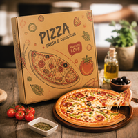 Caja para Pizza para Llevar con Cierre Superior Plegable, Diseño Compostable, para Panadería, con Logotipo Personalizado, Venta al Por Mayor para Catering Comercial