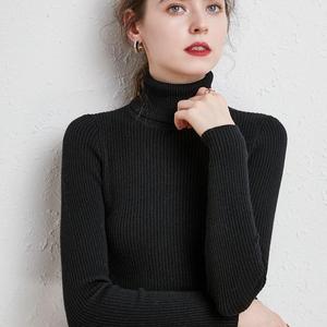 Pull en tricot à col haut pour femme, coupe ajustée, en laine épaisse, couche de base, automne-hiver, manches classiques, tailles S, M, L, XL, XXL - Product Image 3