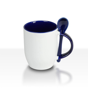 Tazza Standard con Cucchiaio 12oz per Sublimazione, Manico Interno Colorato, Grado Alimentare, Resistente al Calore, Sicura, Lussuosa, Estetica e Facile da Pulire - Product Image 6