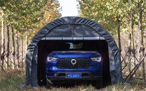 Abri d'auto personnalisé portable pour l'extérieur en PVC PE <span class=keywords><strong>toile</strong></span> métal acier polycarbonate aluminium durable hiver Garage Pergola pour voitures - Product Image 2