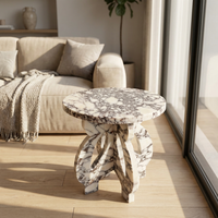 Table d'appoint en marbre Calacatta Viola naturel, 275*275*315mm, 10KG, en stock chez le fabricant