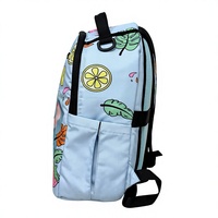 Sac à dos mignon en forme d'éléphant de dessin animé pour enfants, bleu clair, imprimé fruits tropicaux, sac à dos d'école avec fermeture éclair, grande capacité, compartiment pour ordinateur portable