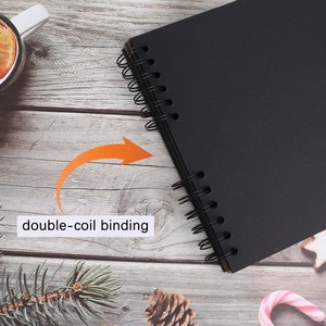 Album Fotografico a Spirale con Nastro a Farfalla 21*32 cm, Carta Kraft, Libro dei Ricordi, Nero, Album Fotografico + 2 Adesivi Angolari + 1 Penna/Set - Product Image 4