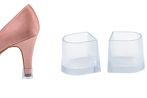 Copritacco Antiscivolo in PVC per Tacchi a Spillo - Protezione Ecologica Nera/Trasparente per Tacchi, Ideale per Matrimoni e Balli - Product Image 5