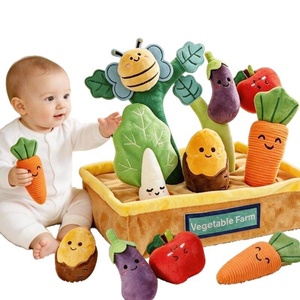 Baby Soft Plush Sensory Toy Pull-out Vegetable Farm Activity Game Toddler Early Development Montessori Pulling Carrot Plush Toy