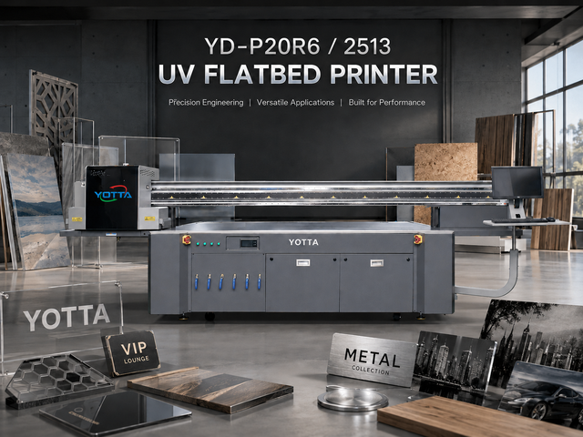 Yotta 2513 UV Acrylic Ceramic Woodboard Inkjet Flatbed Printer for Decorative Glass Door and Window Printing Ricoh Print Head