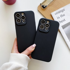 Étuis en silicone TPU souple pour la protection de l'appareil photo 3D, coques arrière pour téléphone portable, pochettes pour <span class=keywords><strong>iPhone</strong></span> 11 12 <span class=keywords><strong>13</strong></span> <span class=keywords><strong>Mini</strong></span> Pro Max, coques noires - Product Image 3