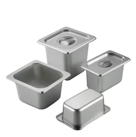 Vente en gros en acier inoxydable 2/3 GN Pan forme carrée récipient alimentaire plateau de service pour hôtels restaurants restauration-usage commercial