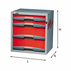 Boîte à outils D4 rouge 5000, armoire de rangement en acier à 4 tiroirs pour atelier - Product Image 1