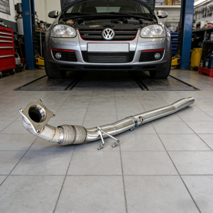Système d'échappement direct avec downpipe pour Volkswagen <span class=keywords><strong>Golf</strong></span> 5 <span class=keywords><strong>GTI</strong></span> 2.0T 2000-2006, en acier inoxydable isolé, amélioration des performances - Product Image 1