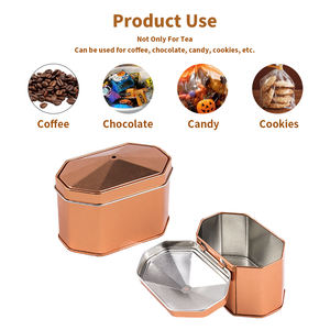 Fashion Design Custom Blikken Exotische Doos Flip Cover Grote Losse Thee Koffie Blikje Thee Metalen Blikken Container Met Deksel - Product Image 6