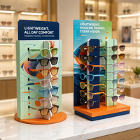 Présentoir à lunettes en carton personnalisé avec logo d'usine, support de présentation de lunettes en papier ondulé pour comptoir de magasin