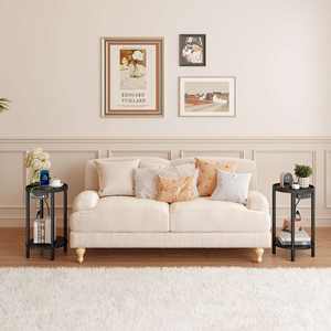 Table d'appoint ronde noire en gros, table basse circulaire noire, tables rondes pour canapé et collations pour salon - Product Image 5