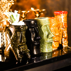 Venta al por Mayor de Tazas TIKI de Hawái con Diseños Únicos para Bar de Cócteles, Vasos de Chupito, Tazas de Cerámica para Cócteles Tiki - Product Image 3
