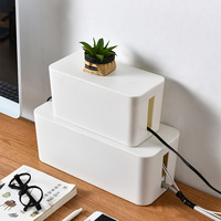 Offre Spéciale Fil Organisateur De Stockage En Plastique De Bureau Données Cordon Chargeur Noir Outil Modem Conteneur Directeur de Gestion de Câble de Boîte