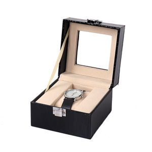 Caja de reloj de cuero PU de lujo personalizada de alta calidad 1-24 ranuras caja de reloj cuadrada de embalaje al por mayor - Product Image 2