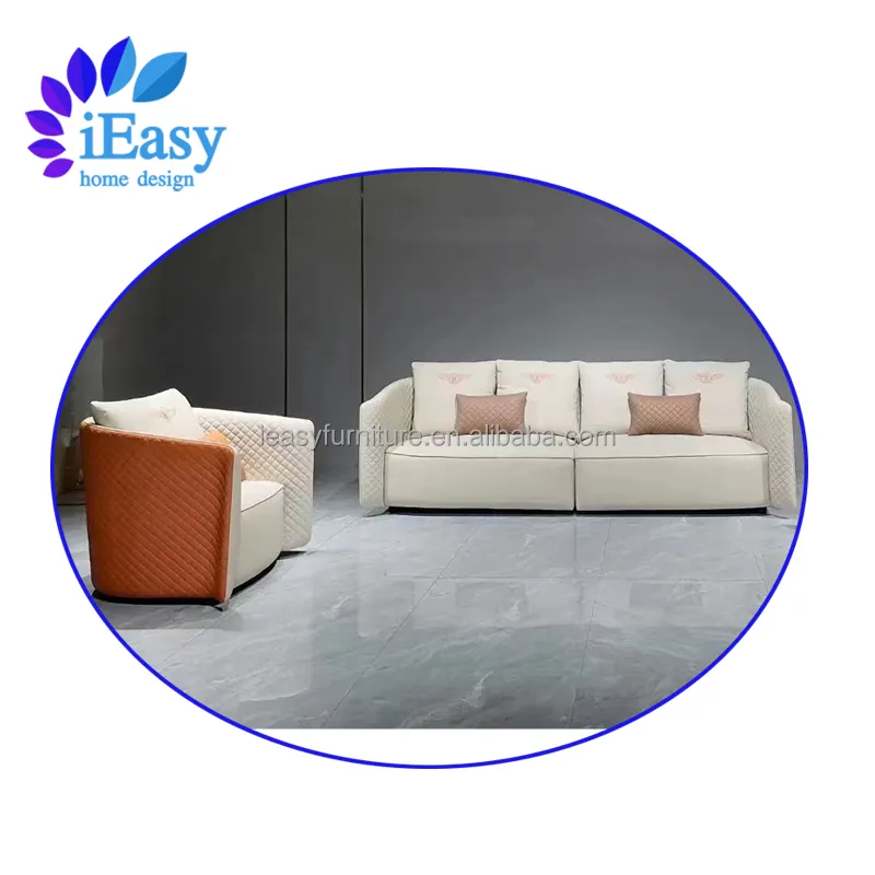 iEasy furniture Foshan factory price best selling italian style modern leather sofa leisure sofa elegant living room furniture