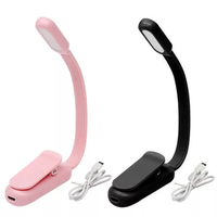 Lampe de lecture à LED USB rechargeable, mini lampe de bureau à clipser, veilleuse flexible, lampe de lecture pour voyage, chambre à coucher