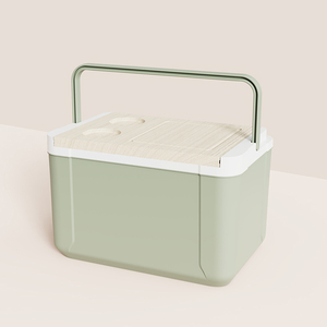 Glacière en plastique portable 14 <span class=keywords><strong>litres</strong></span> glacière couvercle en <span class=keywords><strong>bois</strong></span> avec cutter - Product Image 5