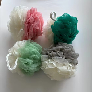 Đầy Màu sắc mềm lưới tắm bọt biển tắm bóng <span class=keywords><strong>PE</strong></span> chất liệu với treo vòng lặp cho nhẹ nhàng tẩy da chết trên khuôn mặt - Product Image 1