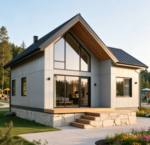 <span class=keywords><strong>Maison</strong></span> de vacances en structure acier préfabriquée, <span class=keywords><strong>maison</strong></span> de vacances en plein air avec salon et salle de bain, assemblage rapide, <span class=keywords><strong>construction</strong></span> facile - Product Image 1