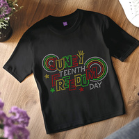Transferts thermiques personnalisés en strass pour T-shirt, motif Bling Juneteenth Freedom