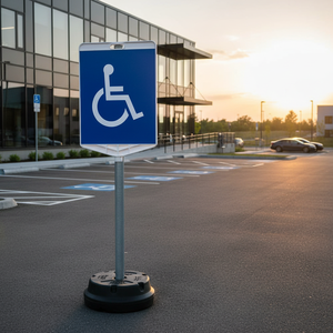 Panneau de signalisation routière réfléchissant double face rectangulaire avec impression pour personnes handicapées - Product Image 3