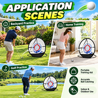 MAI CCA Filet de golf pliable pour le chipping, en nylon, montage rapide, sac de transport portable, entraînement en extérieur, 52x52x47CM, 360 degrés