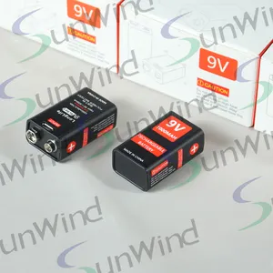 Baterai Isi Ulang USB Mini 9V 1000Mah 800Mah, Baterai Isi Ulang USB Mini untuk Multimeter dengan Port Pengisi Daya USB Mikro